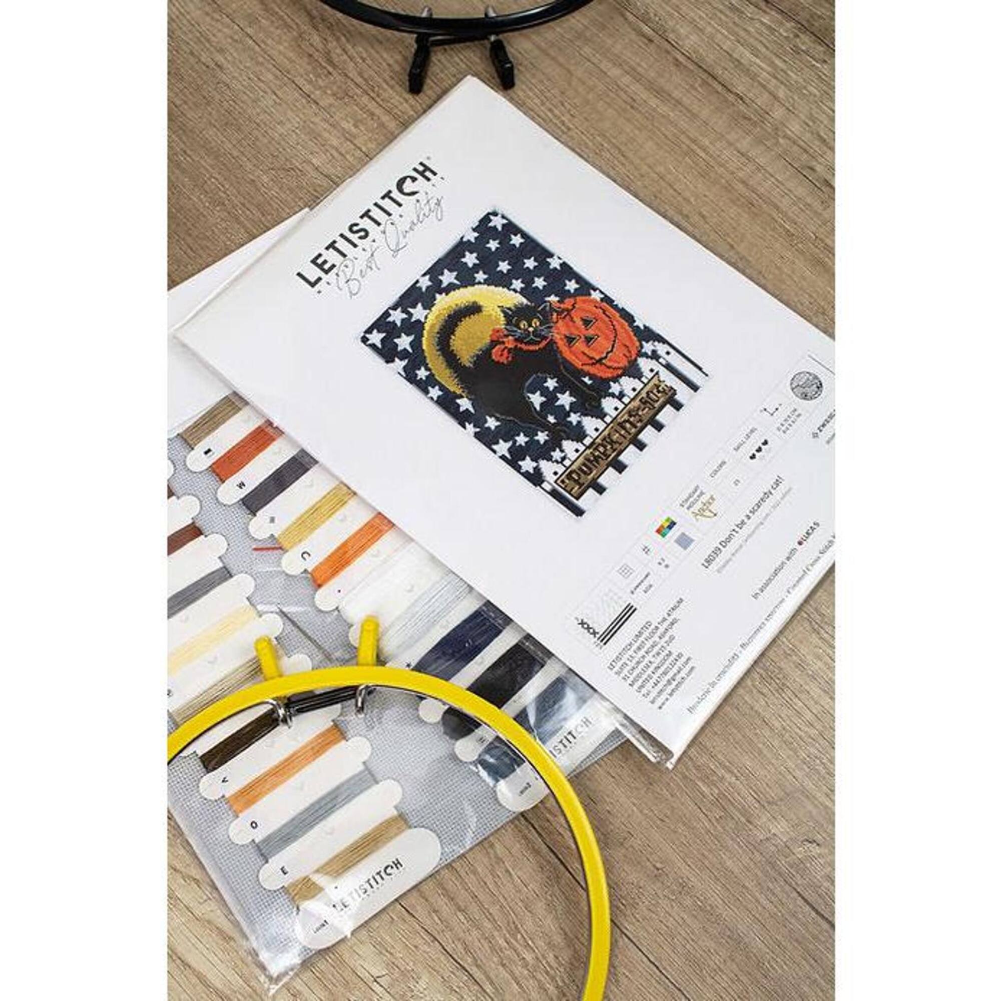 Letistitch Counted Cross Stitch Kit Don'T Be A Scaredy Cat!